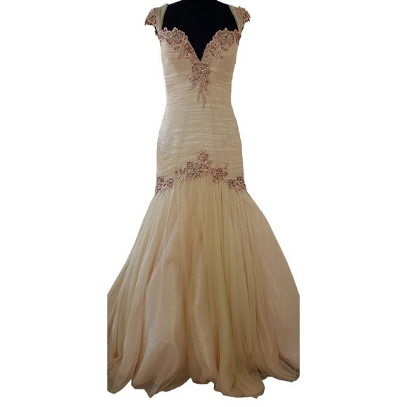 Luxurious Designer Couture Wedding Evening Cocktail Prom Party Runway Gown Dress - Picture 13 of 16